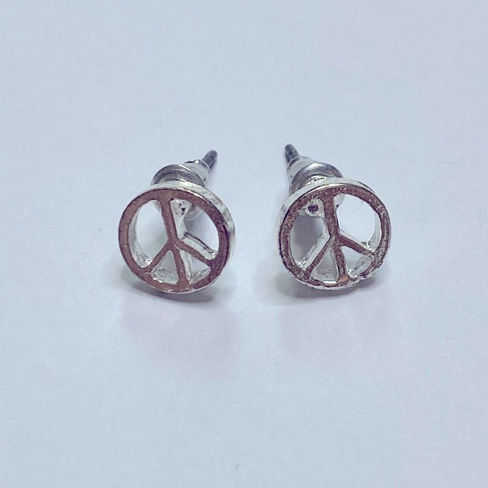 Peace Sign Stud Earrings